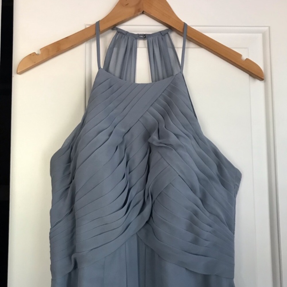 Azazie ginger dusty blue bridesmaid dress